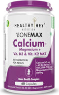 Calcium with Magnesium Vegan Vitamin D3 &amp Vitamin K2- Mk7 - BoneMax - Bone Health Complex - 60 Vegetable Capsules