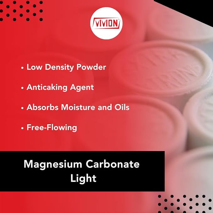 Magnesium Carbonate Light Powder USP - 1 kg (2.2 lb) - Hydromagnesite Mag Powder Tablet and Capsule Diluent Carrier Excipient