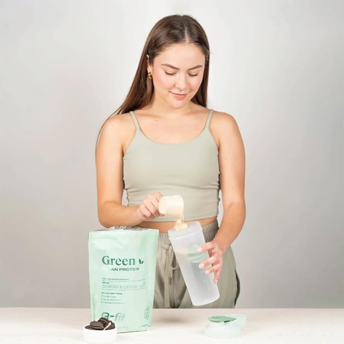 Vegan Pea Protein Powder Cookies and Cream Flavor Plant Based Shake 26g Organic Pure Protein Sugar-Free and Gluten-Free 19 Servings 600g