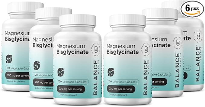 Magnesium Bisglycinate 200mg - High Absorption Chelated Magnesium Supplement - Gentle on Stomach Non-GMO Gluten-Free Supports Sleep Muscle Cramps &amp Positive Mood - 120 Vegan Capsules