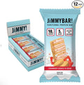 JIMMYBAR! - Strawberry Cookies 'n Cream - Protein Bars With Collagen - 12 Count - 18g Protein Snack Bars - 5g Sugar - Protein Snacks for On-The-Go - Post Workout Meal Replacement Bar