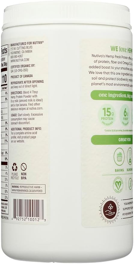 Nutiva Hemp Protein 15g Org