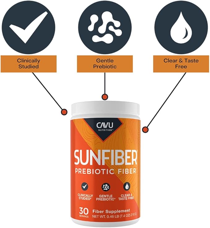 Sunfiber Gentle Prebiotic Fiber Supplement | Promotes Comfortable Digestion &amp Regularity* | Intestinal &amp Colon Health* (30 Servings)