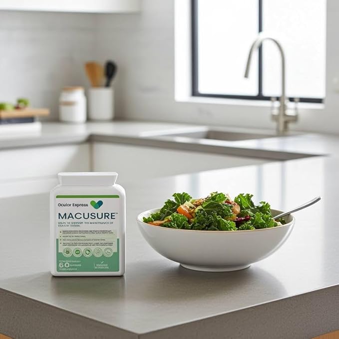 Macusure Vision Support Supplement 60 Capsules Lutein and Zeaxanthin with Bilberry and Pine Bark 1 Month Supply