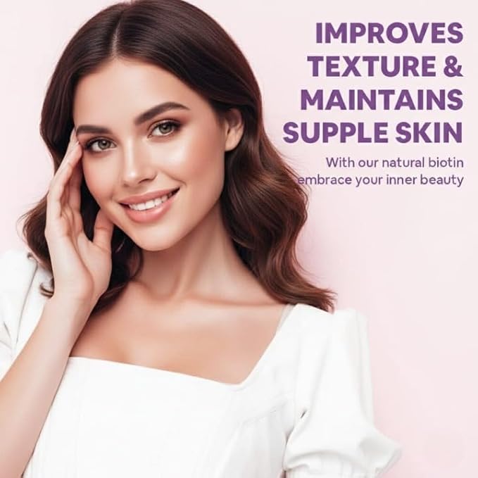 Biotin for Hair Growth with Amla Brahmi &amp Bamboo Extract - 90 Veg Tablets