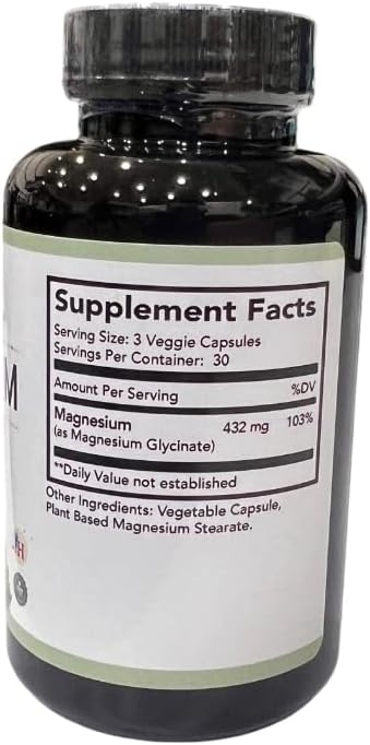 Optimal Health Systems Magnesium | Patented Magnesium Glycinate 432 mg | Supports Muscle Function | Heart Health Support Blend | 90 Capsules