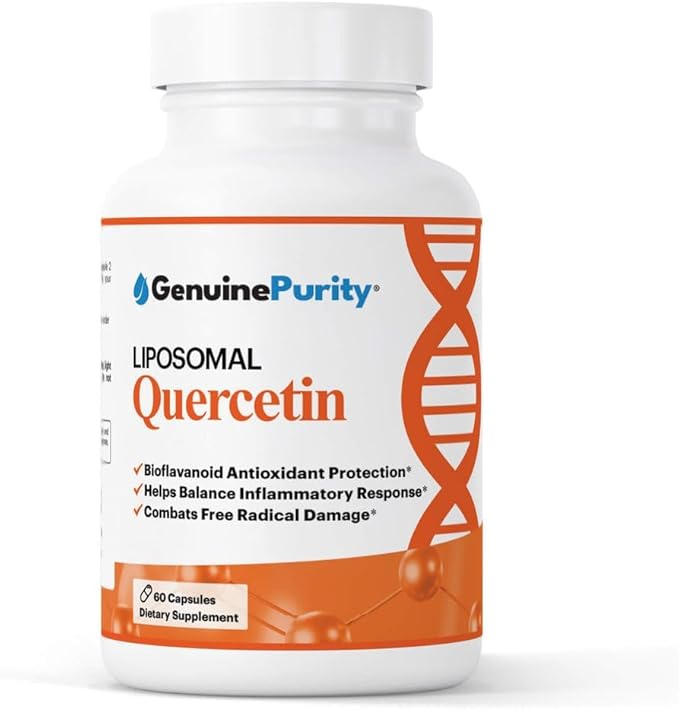 250mg Liposomal Quercetin Supplements - 60 Vegan Capsules to Support Antioxidant Defense Cellular Health &amp Immune System - Quercetin Capsules Perfect for Healthy Aging and Vitality