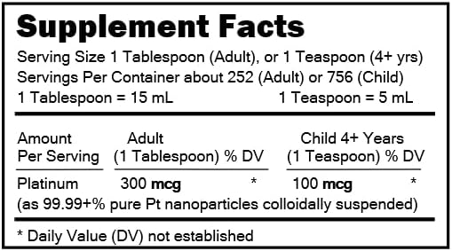 MediPLATINUM Gut Booster True Colloidal Platinum PtNP Nutritional Supplement - 1 US Gallon in BPA-Free Plastic Jug