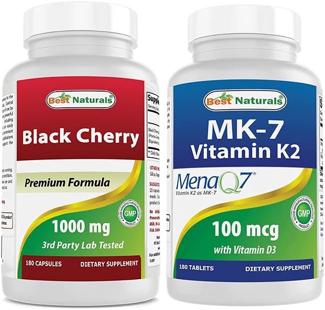 Best Naturals Black Cherry 1000 Mg &amp Vitamin K2 (MK7) with D3