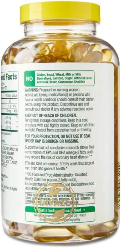 Spring Valley Omega-3 from Fish Oil 2000 mg Maximum Care Extra 180 Count