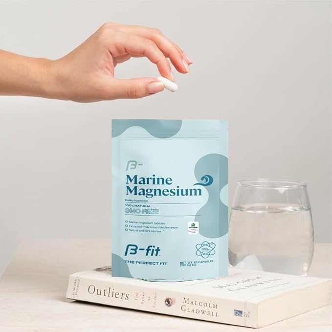 Marine Magnesium - High Bioavailability Magnesium Supplement - Supports Muscle Function - No Additives &amp Gluten Free - Simag Certified - 90 Capsules 3-Month Supply