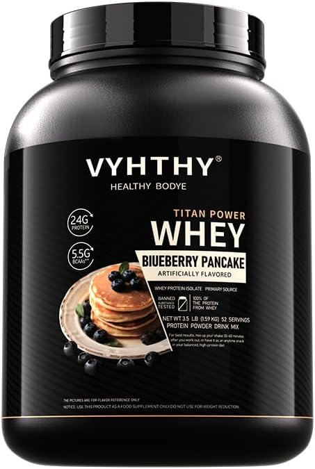 Blueberry Pancake Flavored Whey Protein Powder24g Protein per Serving Fast-Absorbing Concentrated whey Protein Low Sugar Gluten-Free Natural Flavor 3.5lbs(56oz)