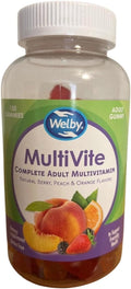 Generic Multivite Complete Adult Multivitamin Natural Berry Peach and Orange Flavors Dietary Supplement Gluten-Free 150 Gummies Friuty