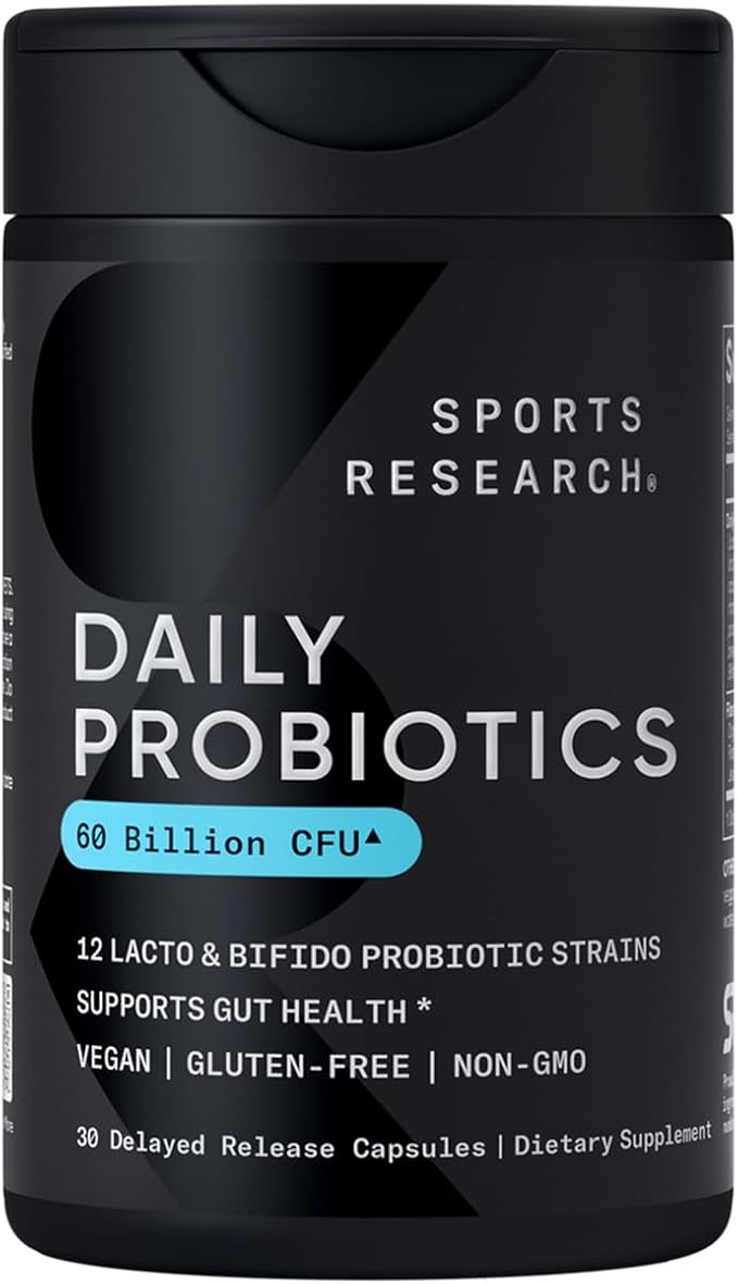 Sports Research® Vegan Supplements Pack - Vegan Vitamin D3 5000iu + Vegan Omega-3 Fish Oil Alternative + Daily Probiotics with Prebiotics 60 Billion CFU