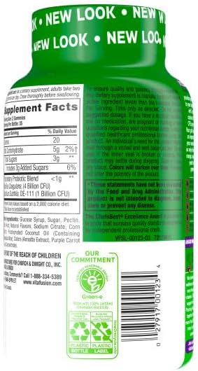 Vitafusion Probiotic Gummies Supplement 5 Billion CFUs per Serving Supports Digestive Health Gluten-Free Natural Raspberry Peach &amp Mango Flavors 70 Count (Pack of 2)
