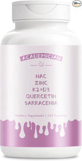 Quercetin 500mg Capsules with Zinc Capsules Vitamin d3 K2 Nac Supplement - 120 Count