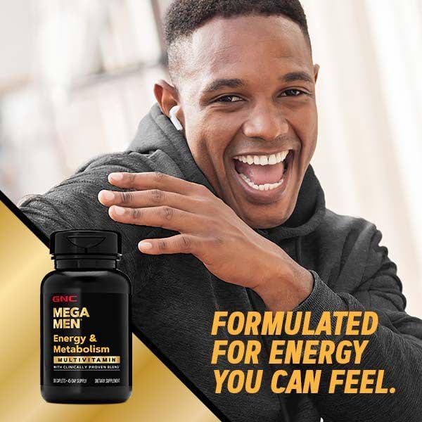 GNC Mega Men Energy &amp Metabolism Multivitamin | Antioxidants and Increased Calorie Burning | 180 Count