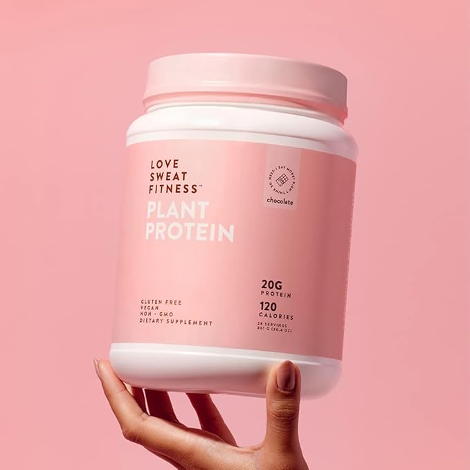 Love Sweat Fitness Organic Plant Based Protein Powder Chocolate - 28 Servings 20g Protein Vegan Gluten Free Non-GMO