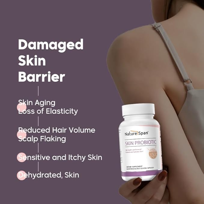 Skin Probiotic-30 Billion Colonies of 3 strains Specially Added Carotene astaxanthin and lycopeneReduce SensitivityEnhance Moisture and Elasticity and Make Skin Radiant60 Capsules