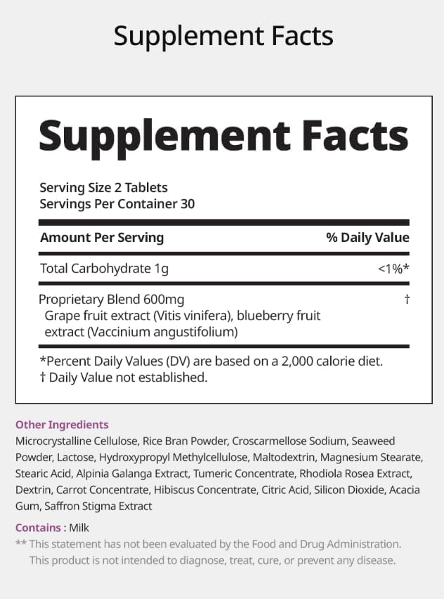 Atomy Smart Memory Up Grape Blueberry Plant Derived Supplement 60 Tabs