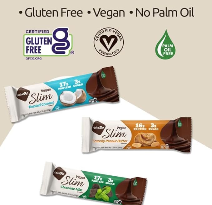 Variety Slim Protein Bar Variety Pack 12 Count 16-17g Protein 3g Sugar High Fiber Low Net Carbs Gluten Free 12 Count (6 Flavors) 2 of each Truffle Mint Peanut butter Espresso Coconut or Brown
