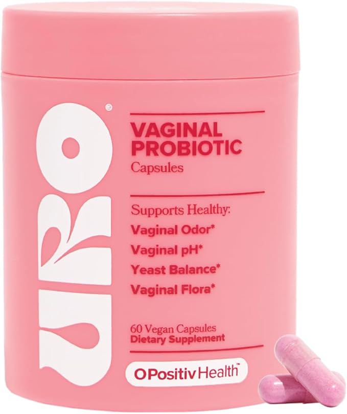 O Positiv URO Vaginal Probiotics for Women pH Balance with Prebiotics &amp Lactobacillus – Vaginal Health Supplement – Promote Healthy Vaginal Odor &amp Flora 60 Count (Pack of 1) 1 Month Supply