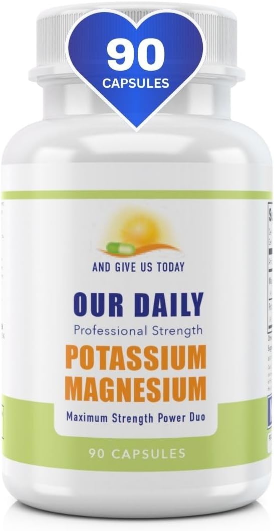 Our Daily Vites Magnesium Potassium Complex 90 Capsules Supplement High Absorption Magnesium Aspartate Oxide Support Vascular Health &amp Leg Cramp Potassium Aspartate Chloride