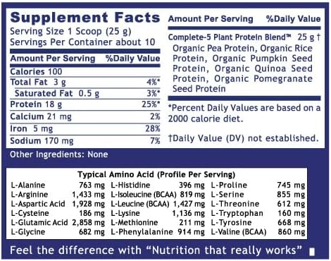 Quantum Nutrition Labs Plant Protein - Vegan Plant Based Pea Protein Powder with Pumpkin and Rice Organic Dairy Free Gluten Free No Artificial Flavors Vegetarian - 9 Oz