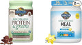 Garden of Life Powder Protein Greens Chocolate Organic 22 Ounce &amp Vegan Protein Powder - Raw Organic Meal Replacement Shakes - Vanilla - Pea Protein