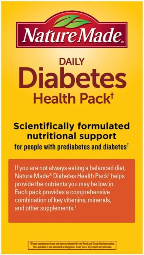 Nature Made Daily Diabetes Health Pack Dietary Supplement for Nutritional Support 60 Packets