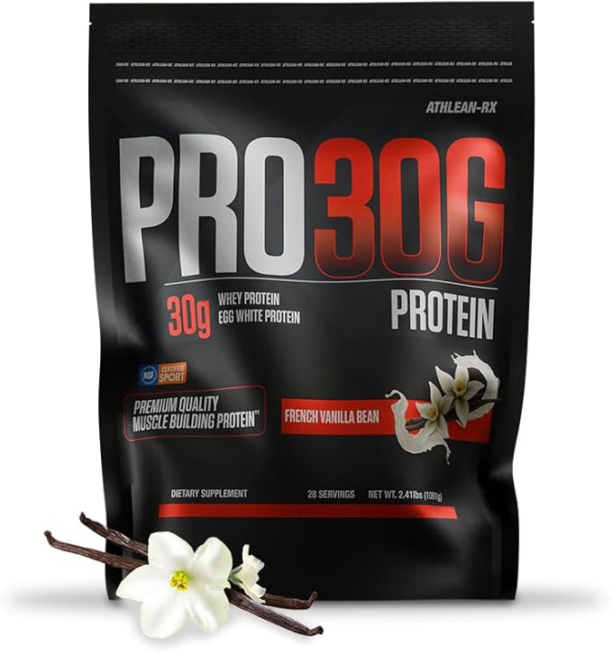 ATHLEAN-X PRO-30G Premium Whey Protein Isolate Powder French Vanilla Bean Gluten-Free Low Sugar 30g of High Protein Powder for Muscle Recovery &amp Growth