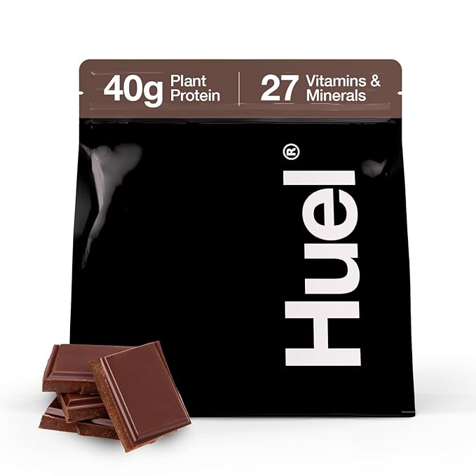 Huel Black Edition Bundle | Chocolate 40g Vegan Protein Powder + Shaker Bottle | Nutritionally Complete Meal | 27 Vitamins and Minerals Gluten Free | Lockable Lid to Avoid Spills | BPA Free