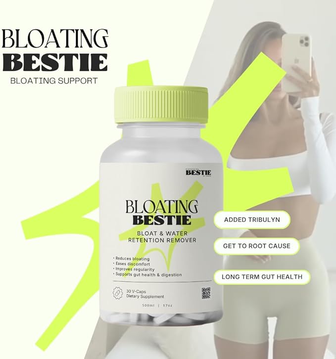 Bloating Bestie for Women &amp Men - Gut Health Supplement Digestion Support Natural Water Retention Remover Helps Remove Bloat &amp Gas - 30 Capsules