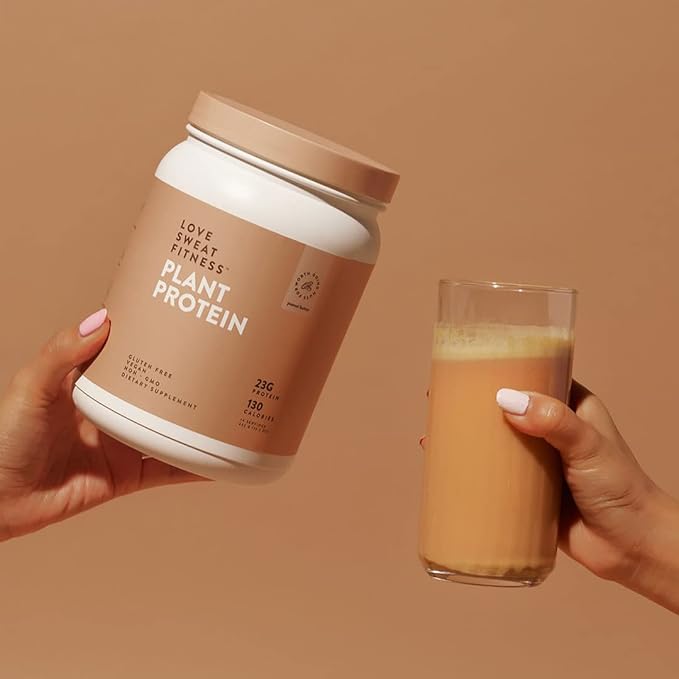 Love Sweat Fitness Organic Vegan Protein Powder for Women | 23g Plant Protein | No Bloat No Chalk | Peanut Butter | Gluten Free Non-GMO | 14 Servings