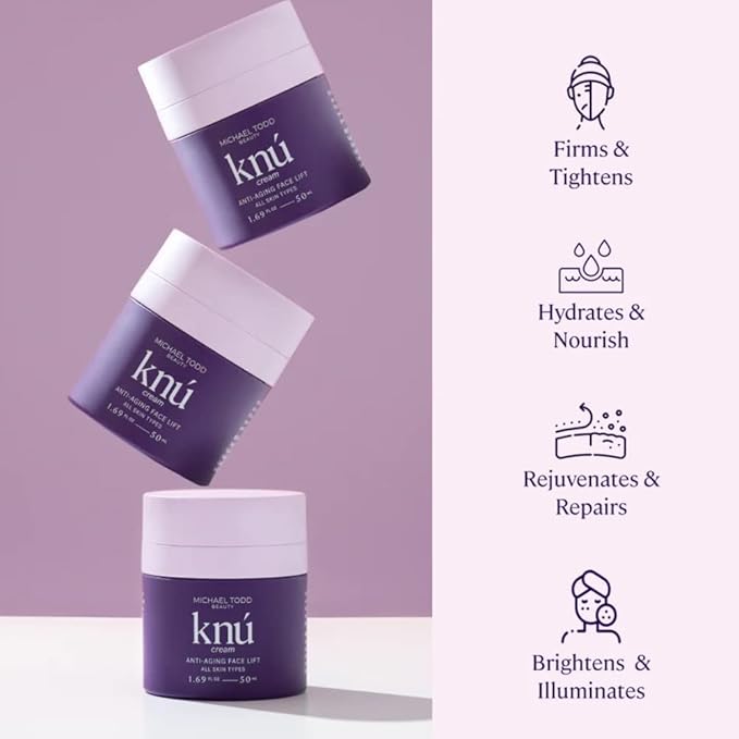 MICHAEL TODD Beauty KNU Cream – Face Lifting Brightening &amp Tightening Cream – For Moisturizing &amp Rejuvenating – With Bakuchiol Peptides &amp Snail Secretion – For All Skin Types – 1.68 fl o