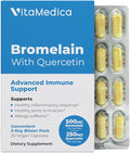 VitaMedica Bromelain &amp Quercetin Supplement - 500mg Bromelain 250mg Quercetin - 2400 GDU for Immunity Joint Support Inflammation and Muscle Recovery - 20 Vegan Capsules - 5 Day Supply