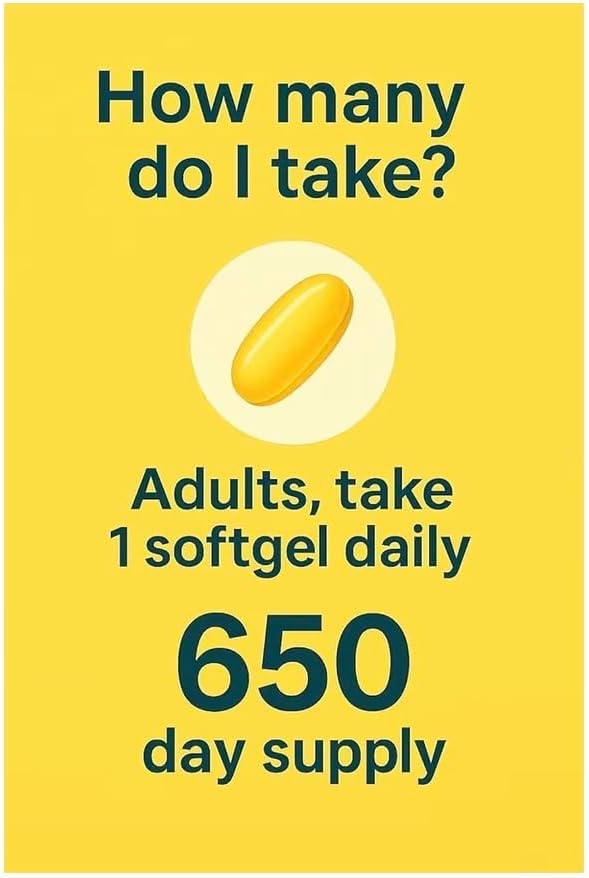 Vitamin D3 25mcg (1000 IU) | 650 Softgels – 22 Month Supply | Supports Bone Teeth Muscle &amp Immune System | Gluten Free | Easy to Swallow Supplement | Made for a Healthy Connection with Nature