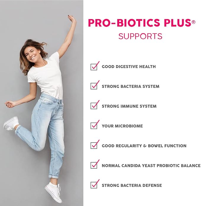 NWC Naturals Pro-Biotics Plus Natural Probiotics for Men Women and Kids Immune System Support Vegetarian Supplement Supports Good Digestive Health Probiotic and Prebiotic 90 Capsules