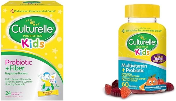 Culturelle Kids Probiotic Packets (Ages 3+) &amp Gummies (Ages 2+) for Digestive &amp Immune Health Eye Support