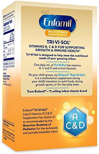Enfamil Tri-Vi-Sol Vitamins A C &amp D Supplement Drops 50 mL (Pack of 4)