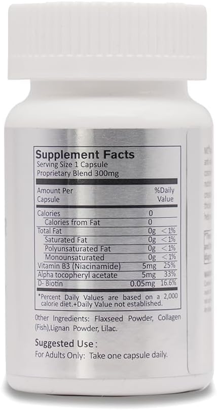 MD Nutri Hair Growth Supplement – Physician Formulated with Lilac Stem Cells Marine Collagen &amp Biotin – Supports Thicker Fuller Hair &amp Reduces Shedding – 30 Drug-Free Vegetable Capsules