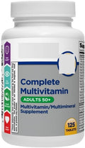 SEDLAV Complete Multivitamin/Multimineral Supplement Tablets Adults 50+ 125 Count Compare to Silver Adults 50+ Sticker