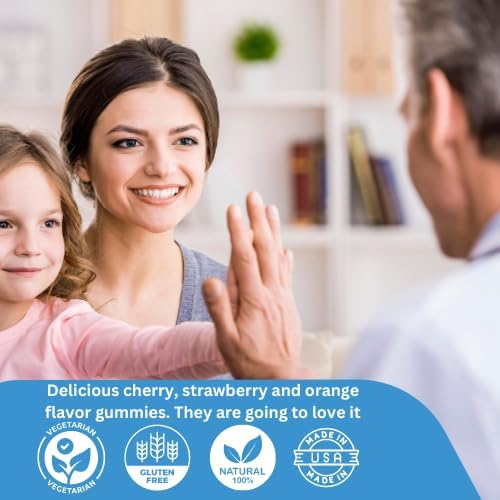 Kids 11 Vitamins &amp Minerals Gummies for Overall Health and Immune Support -Delicious Flavor – Vegetarian – Gluten Free – 100% Natural - Ages 2+ Made in USA- 90 Gummies