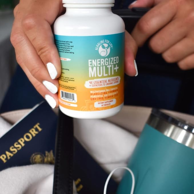 Energized Multi - Potent Multivitamin with 40 Fully Bioavailable Nutrients B Complex Vitamins Vitamin D Vitamin C Vitamin K Zinc Quercetin Calcium Magnesium in Alkalizing Forms - 180 tabs