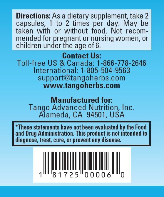 Tango OsteoPhase Natural Bone Support Supplement Aids Calcium Regulation and Promotes Skeletal Bone Health (60 Vegetarian Capsules)