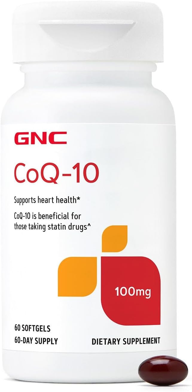 GNC CoQ10 100mg Supplement Supports Heart Health 60 Count