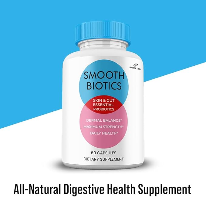 (2 Pack) Smooth Biotic Capsules All Natural Skin and Gut Capsules SmoothBiotic Supplement Premium Maximum Strength 2 Month Supply