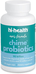 Hi-Health Chime Probiotics for Men 90 Billion with Prebiotic Guaranteed Potency 17 Strain 60 Capsules