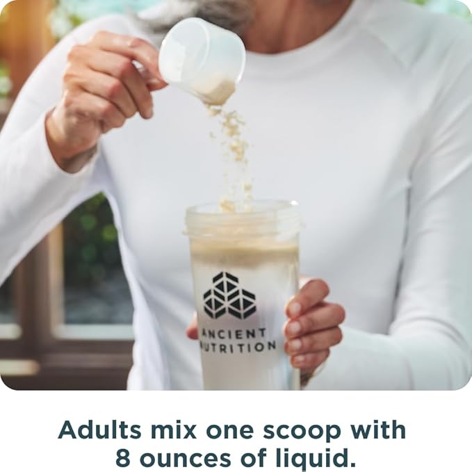 Ancient Nutrition Grass Fed Whey Protein Vanilla Bean 23g Protein 20 Servings Hydrolyzed Collagen Peptides Organic Regenerative A2/A2 Milk Protein