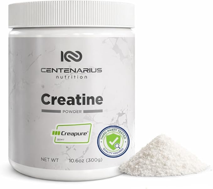 Creapure® Creatine Monohydrate Powder Unflavored 300g | Micronized Creatine Supplement for Men &amp Women Supports Strength Endurance &amp Muscle Performance | Centenarius Nutrition